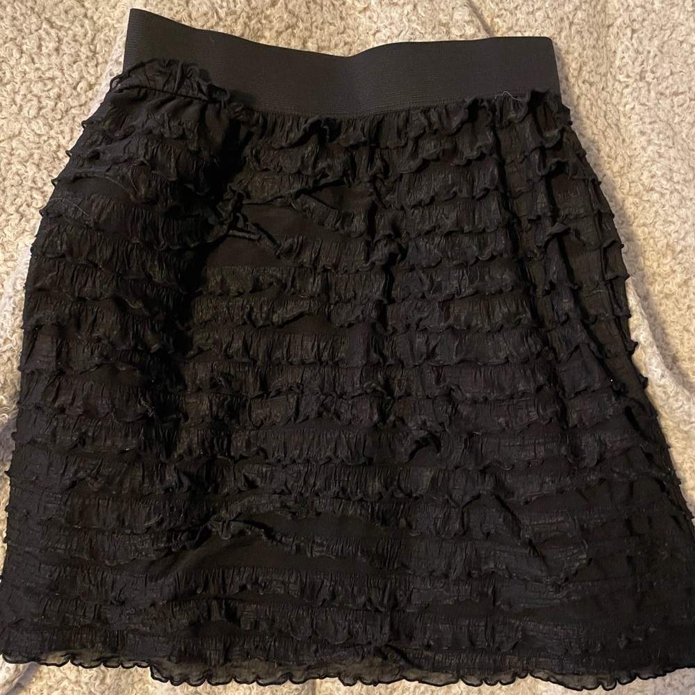 Black ruffle skirt